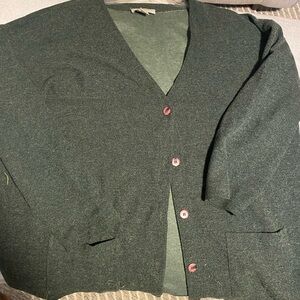 Metro 212 green button down sweater